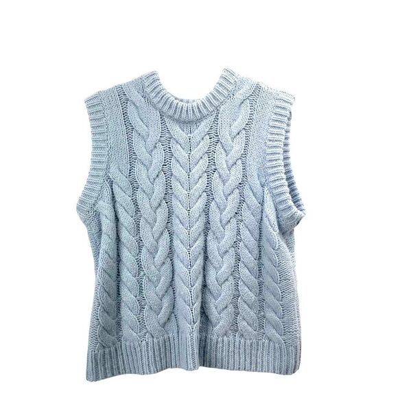 Rails Alexis cable knit wool alpaca Sweater Vest Size S baby‎ sky blue - Picture 4 of 10